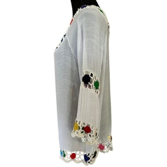 Ana & Rose Crochet Floral Boho Bathing Suit Cover-up Tunic , size XL - Picture 3 of 6